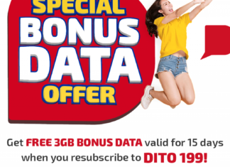 Re-subscribe to DITO199 and get more data for free